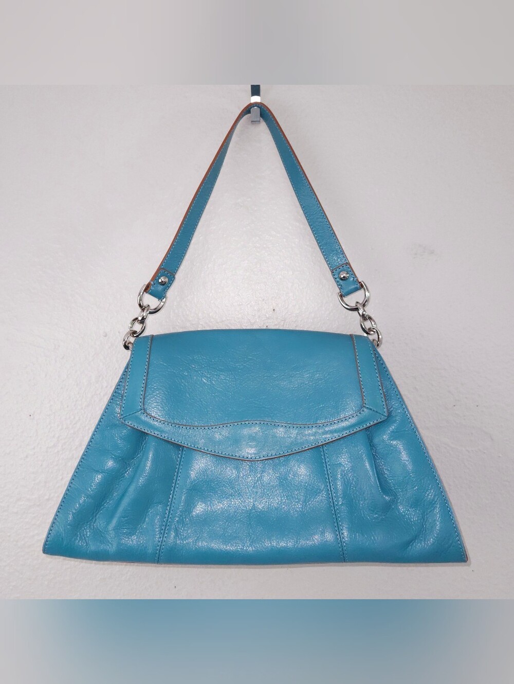 HOBO Catarina Shoulder Bag Turquoise Leather Purse